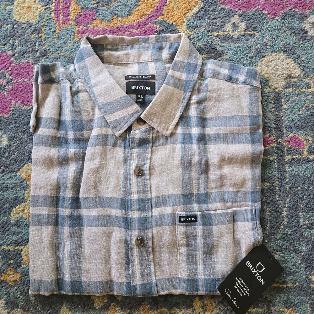 Brixton Men's Blue Plaid Shirt